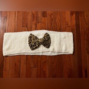 Betsey Johnson Cheetah Bow Infinity Scarf